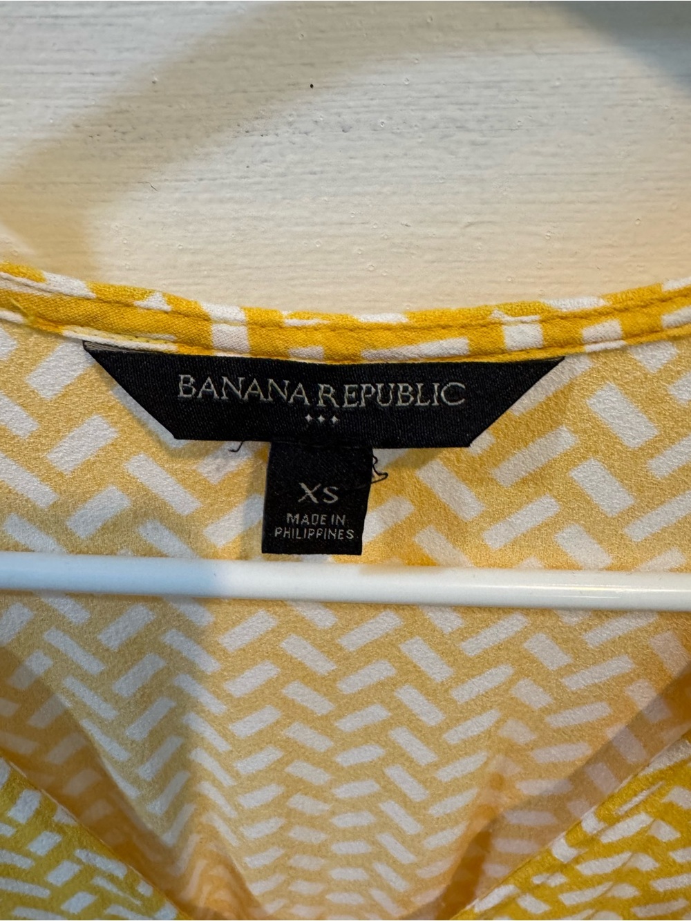 Banana Republic Factory Yellow Geometric Tiered Button Front Mini Dress XS - Picture 2 of 7